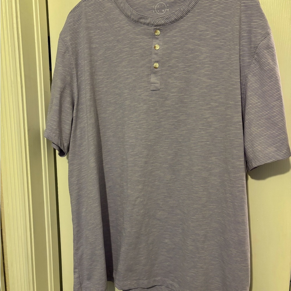 Casual Men's Purple Striped Henley